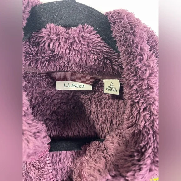L. L. Bean Purple Fuzzy Sherpa Zipper Front Winter Jacket Size Small Women’s EUC - Picture 7 of 9